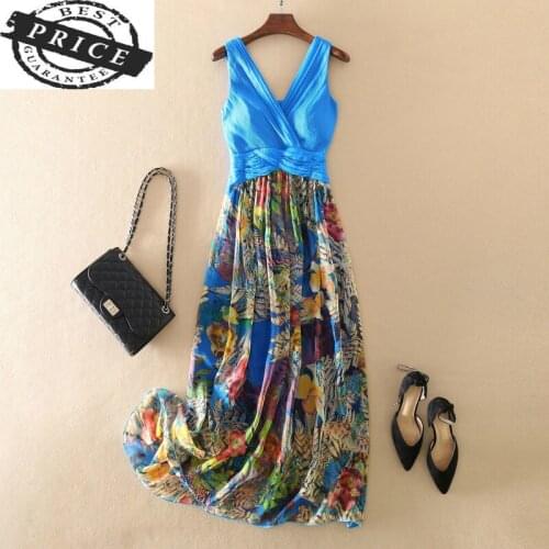 Real Boho 100% Silk Dress Women Strapless Maxi Dresses Summer Beach Party Dress Elegant Ladies Sexy Vestidos Verano aa005