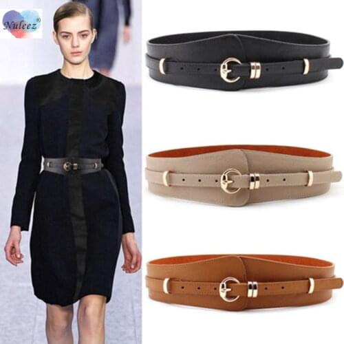 Nuleez Belt Women Fashion Real Leather Belt Lady Wearing Accessory Wide Waist Cummerbunds corset