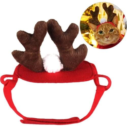 Christmas Dog Headbands Antlers Pet Supplies Dog Cat Deer Headband Decoration Teddy Dog Antlers Dog Gentleman Headdress