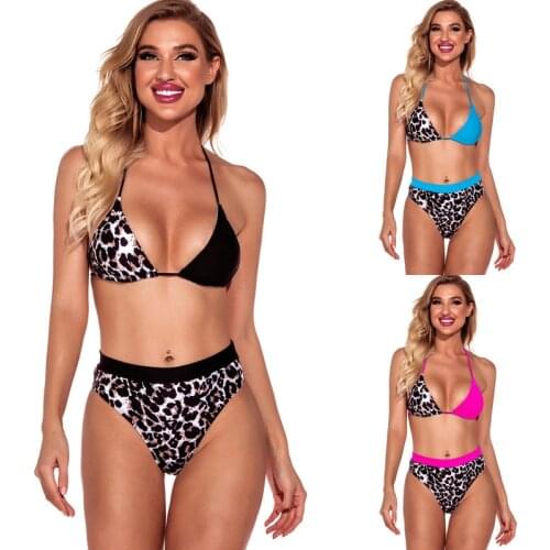 Sexy Triangle Push Up Bikini Set Leopard Bikinis Women High Waisted Swimwear High Cut Swimsuit Beach Wear Bathing Suit Bathers