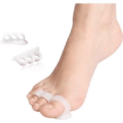 2Pcs Silicone Gel Toe Separators Stretchers Overlapping Toes Orthotics & Hammer Toes Orthopedic Cushion Feet Care Shoes Insoles