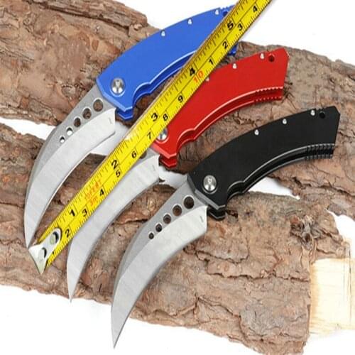 Folding 132 Straight Claw Knife (Three Colors) 5cr15mov Aviation Aluminum Sharp Blade Pocket Survival Kitchen Camp Hunt Tool