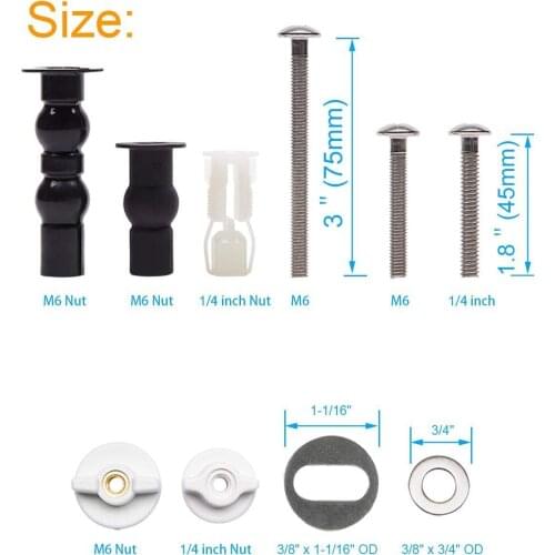 1 Set Toilet Seat Replacement Back Nuts Bottom Fixing Bolt 7.5cm Screw Washers Kit Home Renovation Hardware Parts