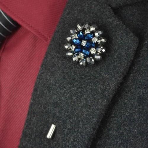 Rhinestone Flower Collar Tips Brooches Lapel Pins Stick For Suits Badges Wedding Boutonniere Party Corsage Men And Women Gift