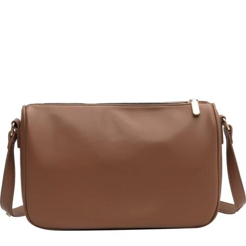 Womens Shoulder Hand Bags Solid Color Fashion Female Handbag High Quality Soft Pu Leather Crossbody Bag New Brand Designer