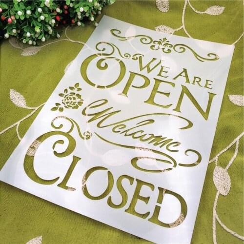 21*29.5 Open closed scrapbook stencils spray plastic mold shield DIY cake hollow Embellishment printing lace ruler Easter