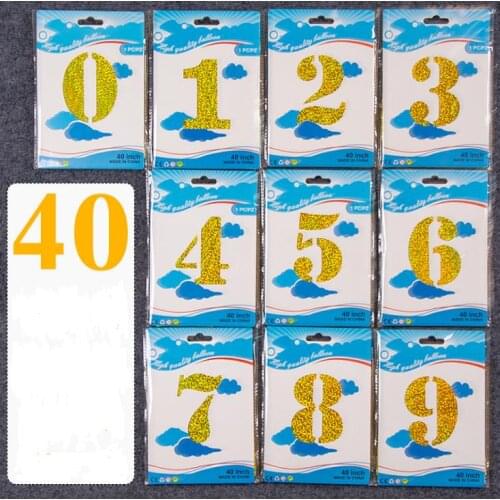 Party Decoration Balloon 40 Inch Laser gold Silver Color Number Foil Balloons,Birthday Party Decoration Balloon with package bag