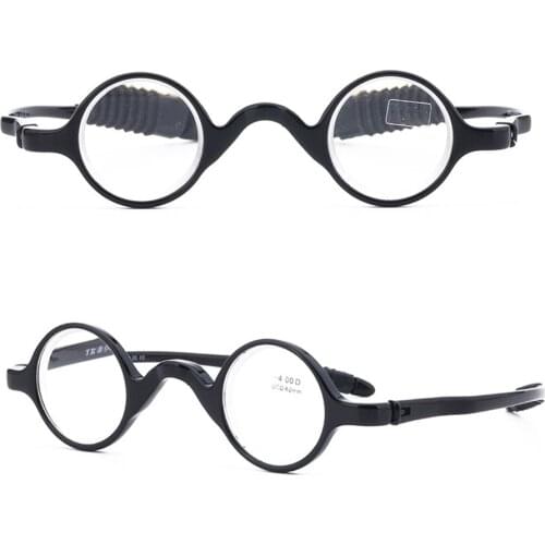 Women Round Reading Glasses Men Fashion lightweight Classic Reader 1.0 1.5 2.0 2.5 3.0 3.5 4.0 Black Small Size Retro Flexible