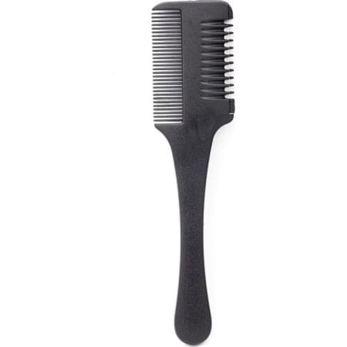 1pc Cutting Comb Black Handle Hair Brushes with Razor Blades Cutting Thinning Trimmer Hair Salon DIY Styling Tools