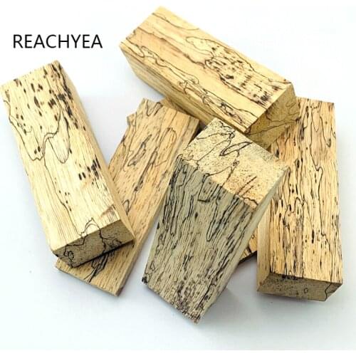 2pcs Natural Spalted Maple Wood Handle Custom Size Maple Pattern 120*40*30mm