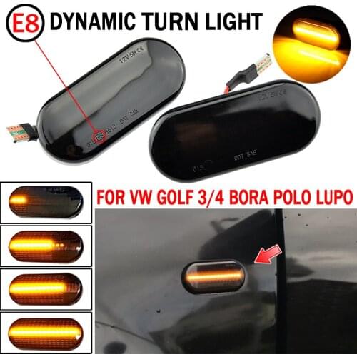 2pieces Led Dynamic Side Marker Turn Signal Light For Volkswagen VW Bora Golf 3 4 Passat 3BG Polo SB6 SEAT Ibiza Leon Skoda Ford