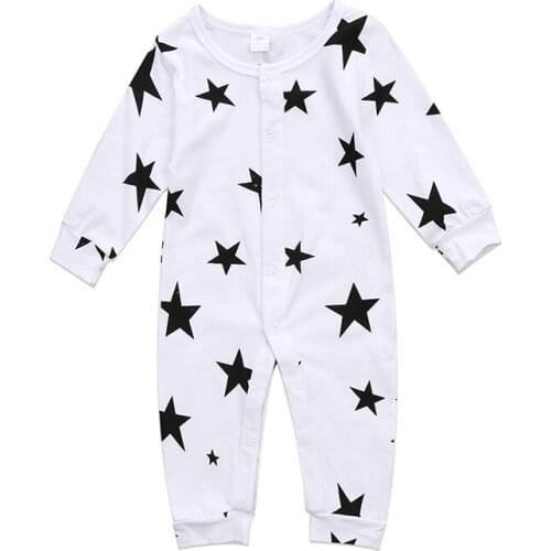 2018 Newborn Star Romper Baby Boy Girls Cotton Long Sleeve Cute Jumpsuit Outfit Clothes Autumn Winter Costume New Hot Sale 0-12M