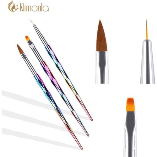 3Pcs/Set Nail Art Line Painting Brush Crystal Acrylic Nail art French Manicure UV Gel Brush Set Painting Drawing Brushes Pens