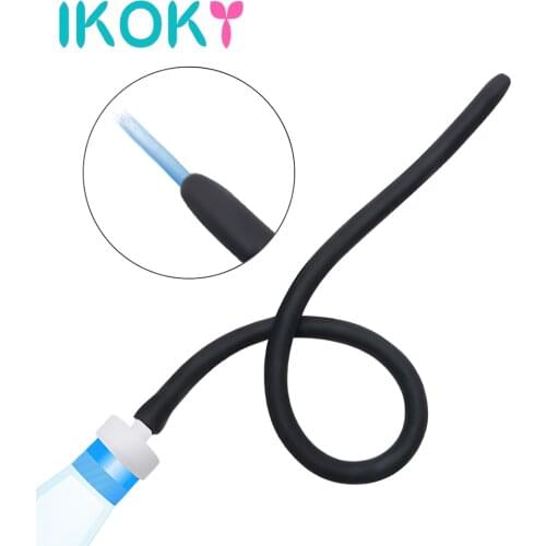 IKOKY 50cm Anal Washer Butt Plug Cleaner Butt Vagina Cleaning Device Anus Douche Enema Tube Sex Toys for Women Men Gay Silicone