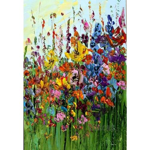5D DIY Diamond Painting Abstract art, colorful flowers Diamond Mosaic Drill Square Embroidery Cross Stitch Handmade Hobby