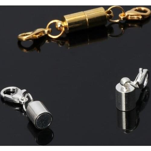 5x Stainless Steel Ball Square Shape Magnetic Clasp Converter for Jewelry Making