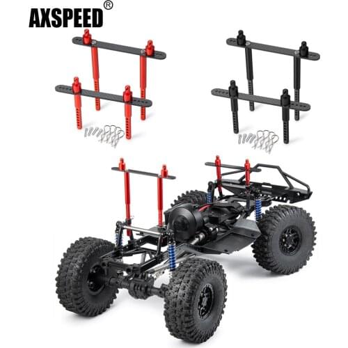 AXSPEED Aluminum Front&Rear Body Post Mounts Car Shell Column with Clip for Axial SCX10 II 90046 1/10 RC Crawler Car Parts