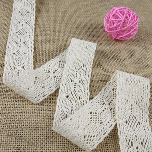 Free Shipping 1.53inch Off White Cotton Crochet Scallop Lace Border Trim Clothing Decorative Ribbon Home DIY Sewing Crafts Z571