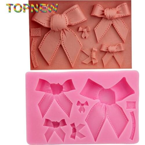 Big Bowknot Shape Candy Jello 3D Silicone Mold Cake Decorator Tools Soap Mold 1964