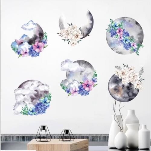 Ink Flower New Chinese Modern Living Room Bedroom Wall Decoration Decal Vinyl Wallpaper Sticker Kids Room Decor Mural