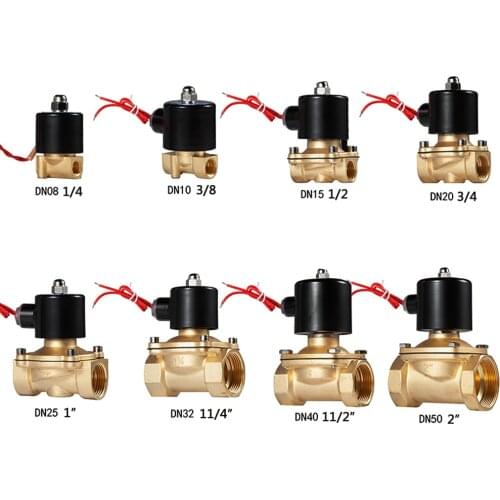 DN1/4",1/8",1/2",3/4",1",2", AC220V,DC12V 24V 220VElectric Solenoid Valve Pneumatic Valve for Water Oil Air