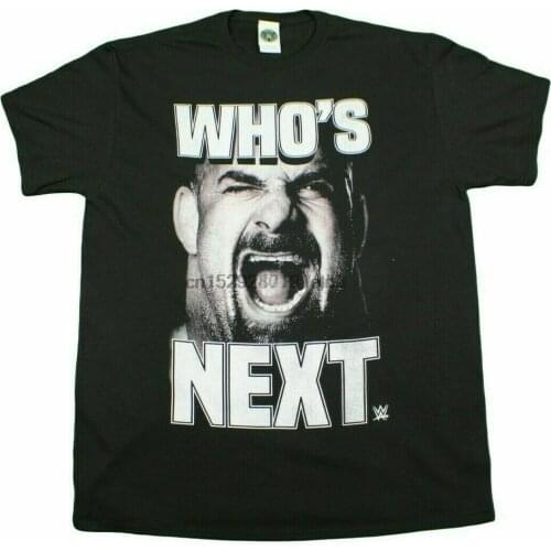 GOLDBERG WHOS NEXT T-SHIRT BLACK MENS RETRO WRESTLER WRESTLEMANIA TEE