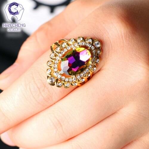 HANCHENG Rings With Crystals