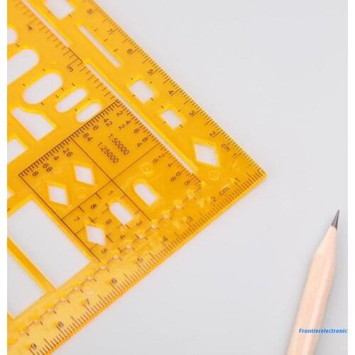 Durable K Resin Military Drawing Template Drafting Ruler Stencil Measuring Tool