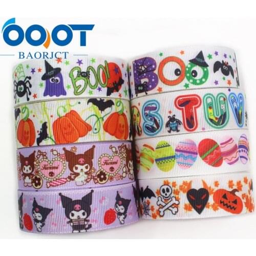 I-191004-2332,7/8'' 22mm,10yards,Halloween series Cartoon grosgrain ribbons,Holiday decoration,DIY handmade materials