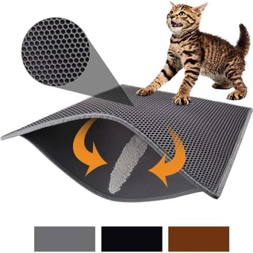 Pet Cat Litter Mat Double Layer Litter Cat Bed Pads Trapping Pets Litter Box Mat Bed for Cats House Clean Mat Cats Accessories