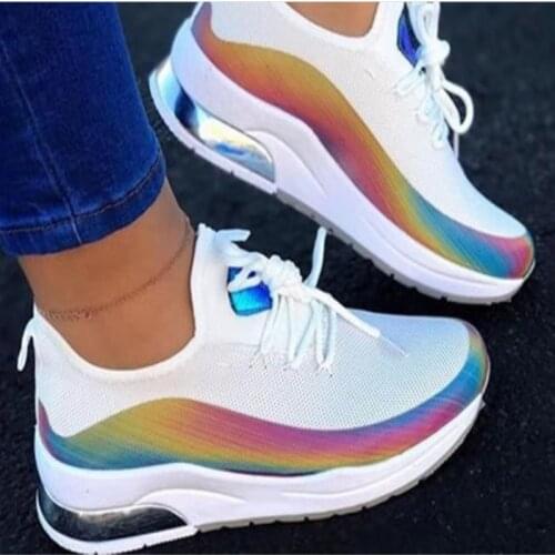 Women Colorful Cool Sneaker Ladies Lace Up Vulcanized Shoes Casual Female Flat Comfort Walking Shoes Woman Fashion