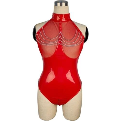 5XL Latex Bodysuit Body Plus Size Pvc Lingerie Fetish Lingerie Body Suit Sexy Lingerie Sexy Suit Sex Costumes Open Crotch Wear