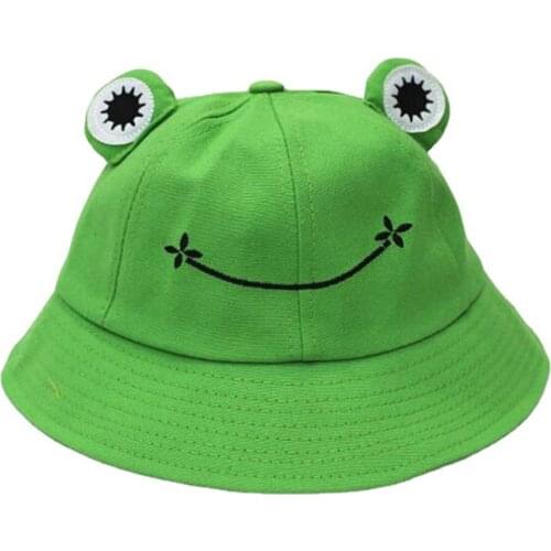 Summer Sunscreen Fisherman Cap Beach Caps Outdoor Fishing Hunting Sunhat Headwear Foldable Cotton Cute Frog Bucket Hat