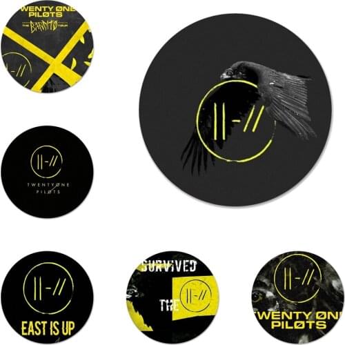 58mm HyrCase Twenty One Pilots 21 Pilots Icons Pins Badge Decoration Brooches Metal Badges For Backpack Decoration