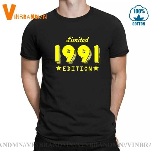 Funny Summer 90s Limited Edition 1991 T Shirt Men Funny Birthday Short Sleeve O Neck Cotton Man Made In 1991 T-shirt