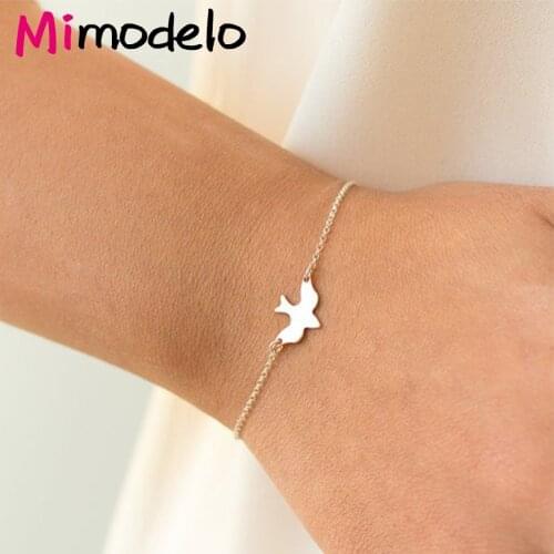 Fashion Tiny Peace Dove Bracelet Soar Flying Birds Bracelet Little Cute Swallow Baby Birds Bracelets For Women