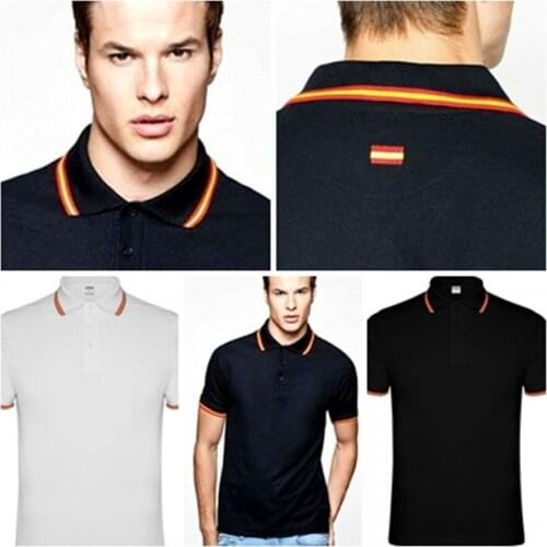 Polo man Short Sleeve, flag embroidered on back