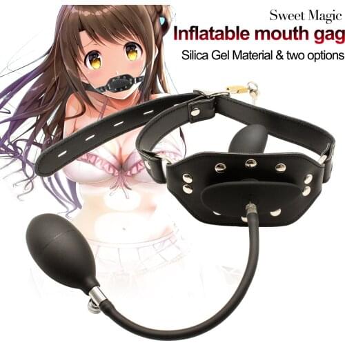 Inflatable Dildo Oral Fixation Adult Flirting Games Big Dildo Open Mouth Gag Stuffed BDSM Slave Products Sex Toys For Couples