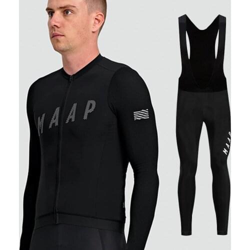 New 2021 Maap Spring Autumn Cycling Jersey Sets Long Sleeve Men Pro Team Warm Breathable Sets MTB Outdoor Clothes Ropa Ciclismo