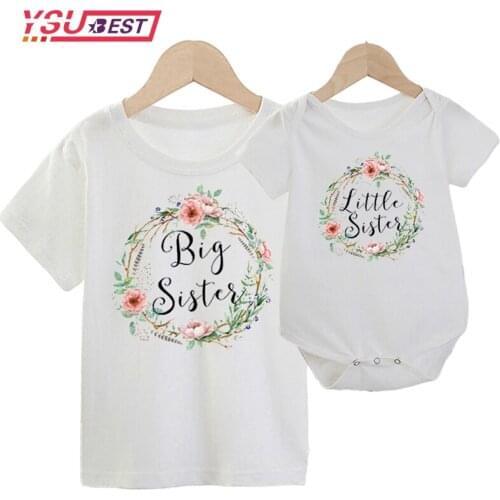 Family Matching Outfits Mom and Daughter Summer Baby Kids Girls Little Big Sister Match Clothes Jumpsuit Romper Outfits T-Shirt