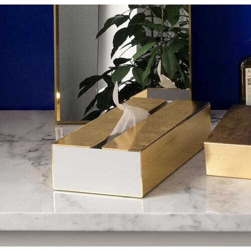 Luxury Gold Tissue Box Metal Bedroom Tissue Case Napkin Holder Tissue Paper Storage Living Room Table Napkins Home Decor Gift