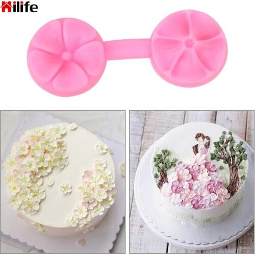 DIY Fondant Cake Decorating Tools Chocolate Confectionery Mold Sugarcraft 3D Flower Shape Silicone Mold Baking Tool Embossed
