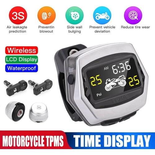 Tire Pressure Monitoring System Motorbike TPMS Tire Pressure Monitoring ACC Line Switch Motorcycle 2PCS Sensor Explosion Proof