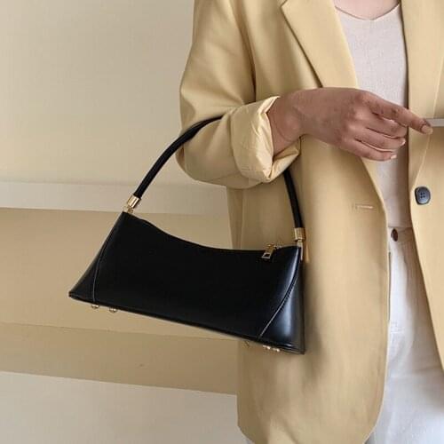 Retro Underarm Shoulder Bag Women Fashion Simple Vintage Solid PU Soft Small Tote Bag Retro Female Handbag Ladies Hand Bags