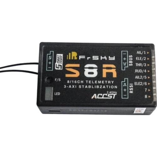 Frsky S8R 8CH 3-Axis Stablibzation RSSI PWM Output Telemetry Receiver With Smart Port