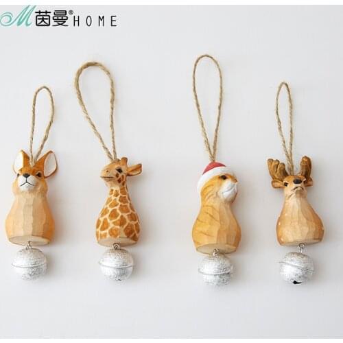 Creative gifts hand carved ornaments, Christmas bell ornaments, car hanging accessories(A315)