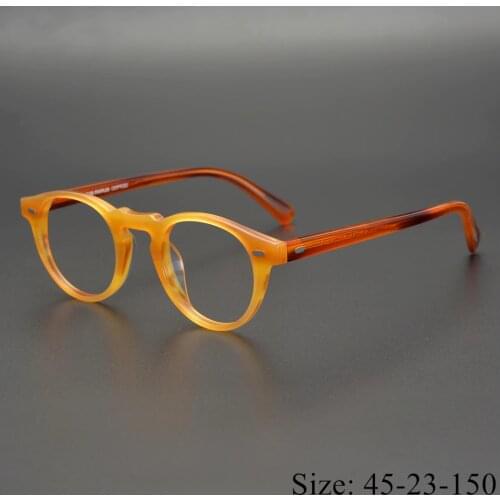 Vintage Quality Acetate eyeglasses frame retro round frame 5186 eyewear women men original box case prescription lens free ship