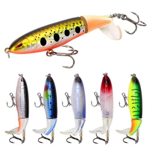 Eight-color floating pencil propeller tractor 9CM14.5cm road bait simulation hard bait road bait