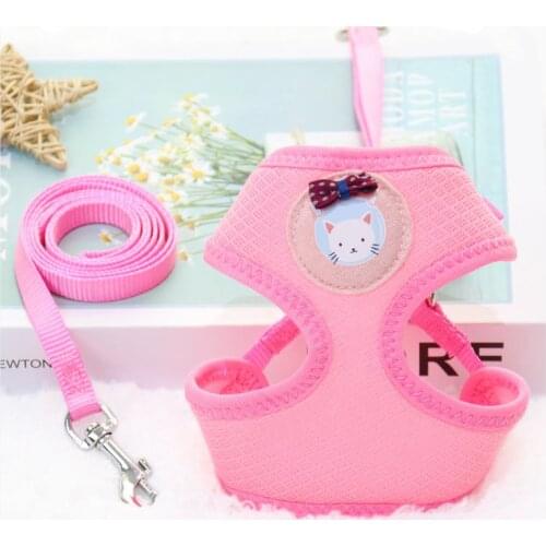 Breathable Pet Dog Harness and Leash Set For Small Dogs Puppy Cat Vest Harness Collar for Chihuahua Pug Bulldog Pet Accessories
