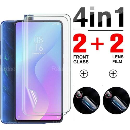 4 in 1 Camera Protector Glass For Xiaomi Mi 9T Pro Hydrogel Film On Xiaome 9 Lite Se 9Lite Protective Screen Full Cover Film